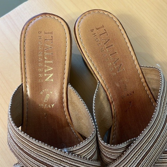 Italian Shoemakers metallic cork wedge sandal - Picture 2 of 6